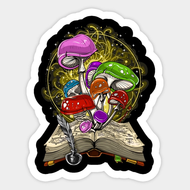 Magic Mushrooms Fungi Sticker by underheaven